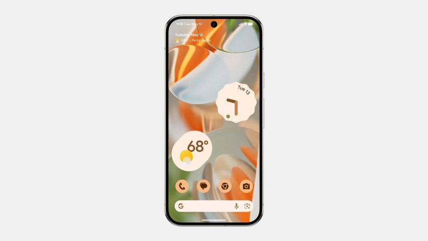 Image of an Android home screen with widgets in Material 3 Expressive style