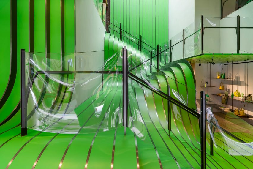 Green staircase