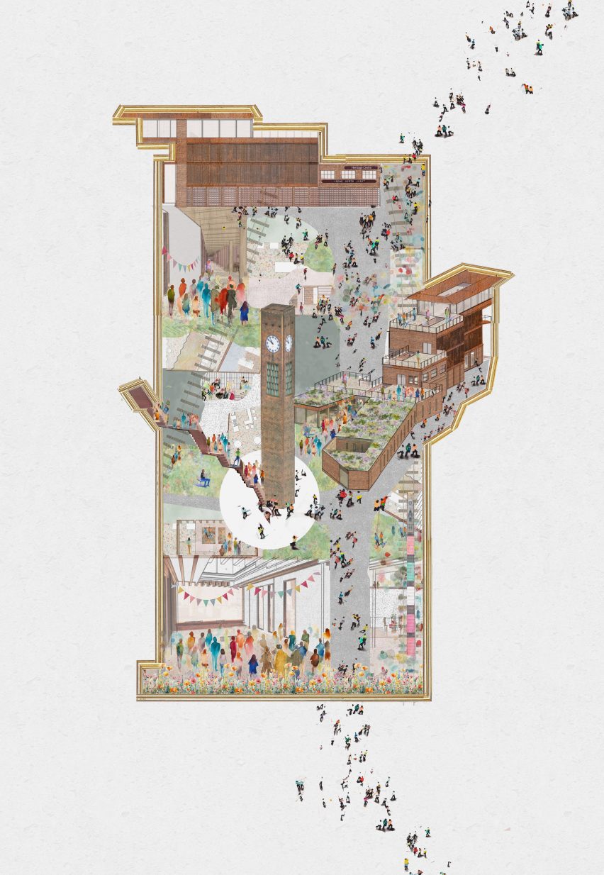 an abstract architectural diagram of a community space 