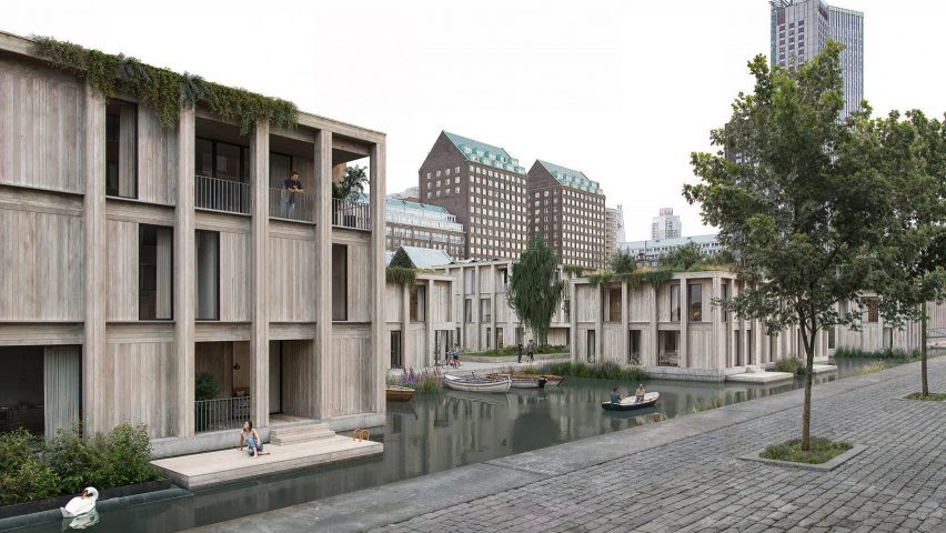 Rotterdam floating houses with boats plans