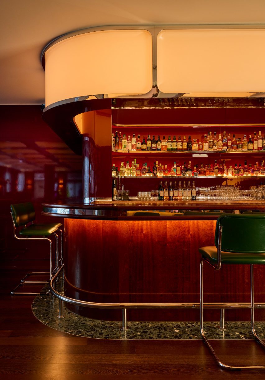 Red bar with lighting panel