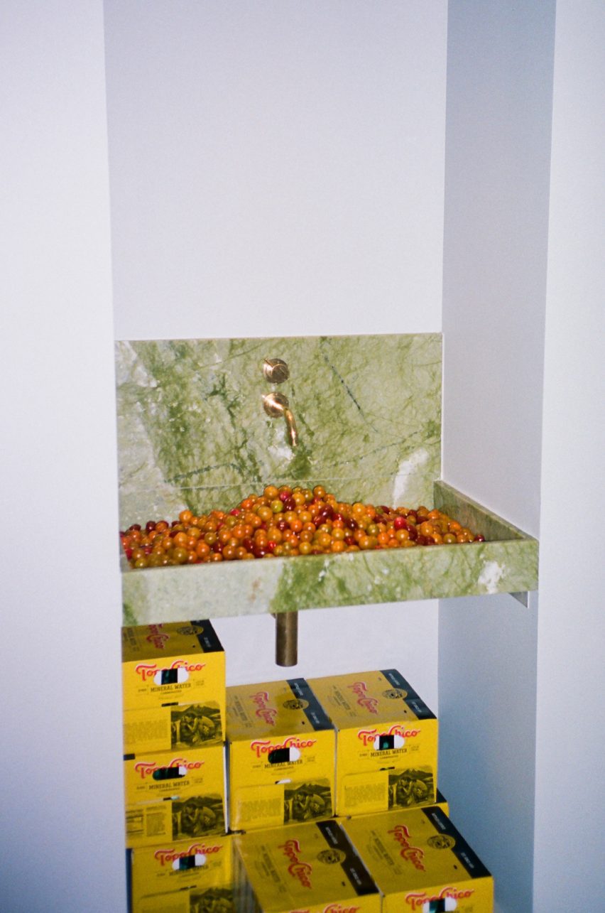 Tomatoes in sink
