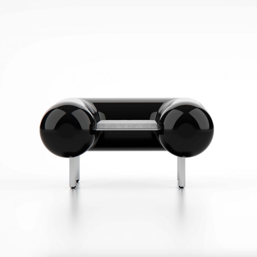 Black fibreglass chair