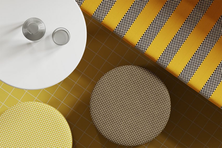 Racetrack and Emblem fabrics by Designtex