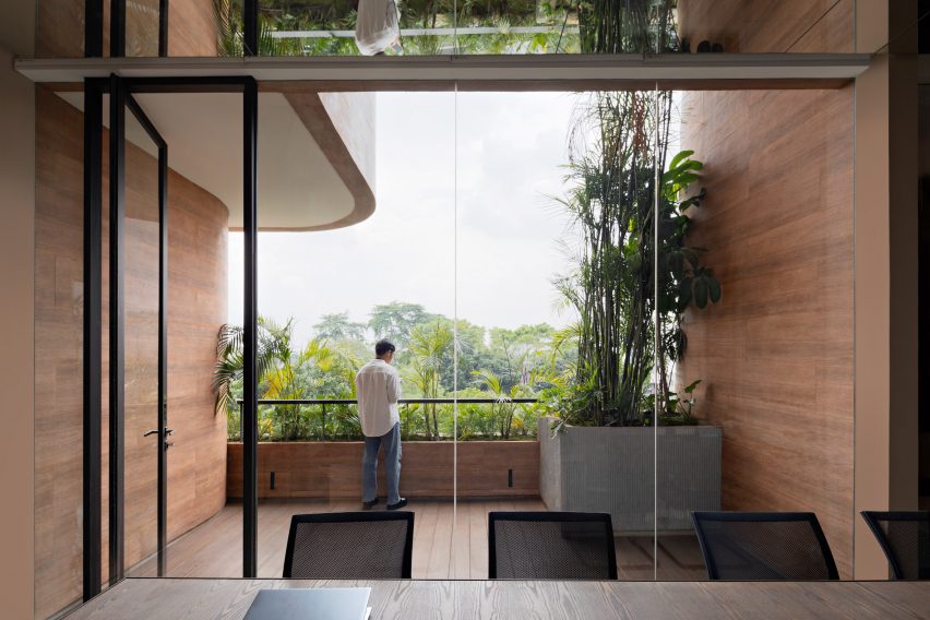 Balcony area at workplace in Indonesia