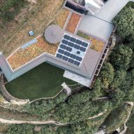 Roof of Two-Family House by Rundell Associates with solar panels