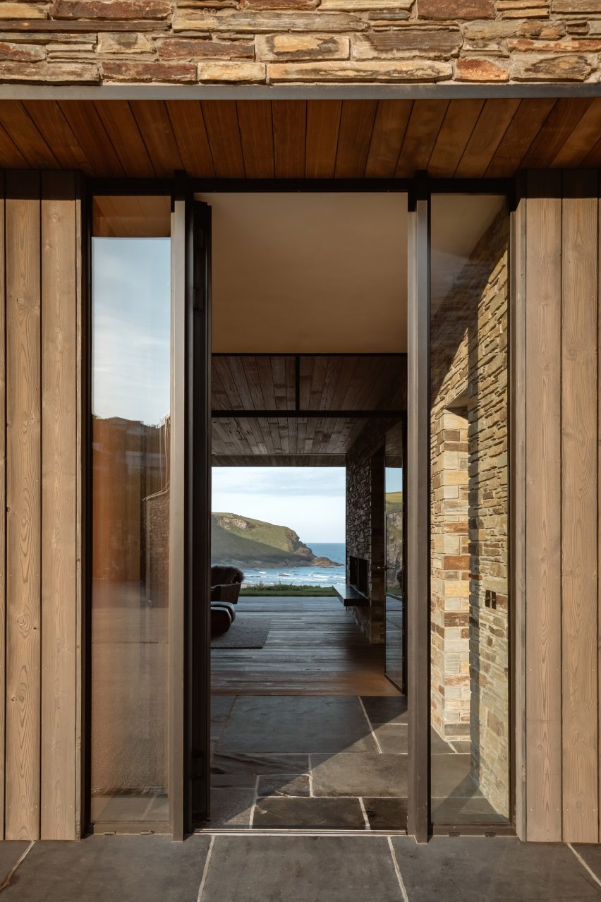 Entrance to Two-Family House by Rundell Associates