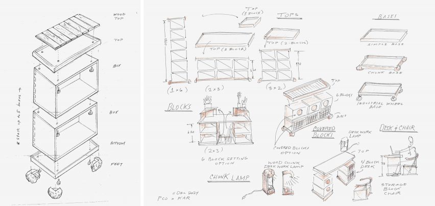 Stakko Chunks and Blocks drawings by Postalco