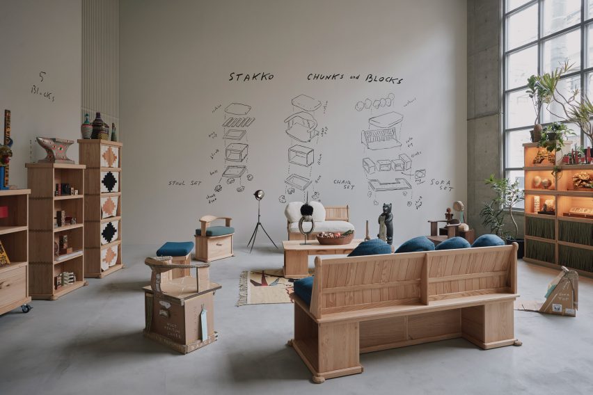 Stakko Chunks and Blocks by Postalco at Karimoku Research Centre
