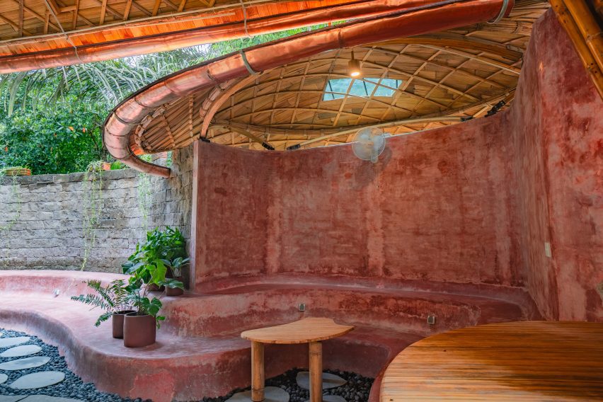 Pink-hued plaster walls