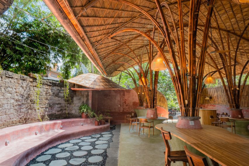 Interior of Living Bridge by Jonathan Mizzi at the Green School