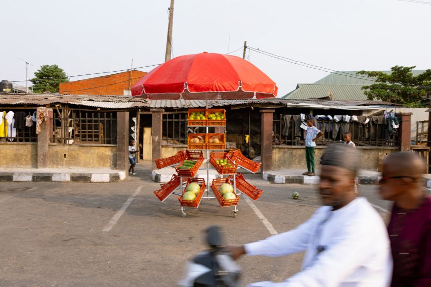 Umbrella Crate Stall by Paul Yakubu