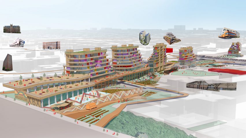 Illustration of a buildings in the Bronx