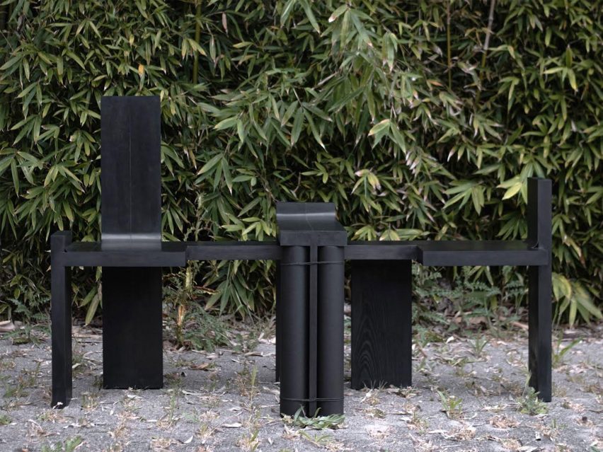 Bench and chair by designer Seojun Yun as part of Forbo's student challenges. Photo by Marie Kang.