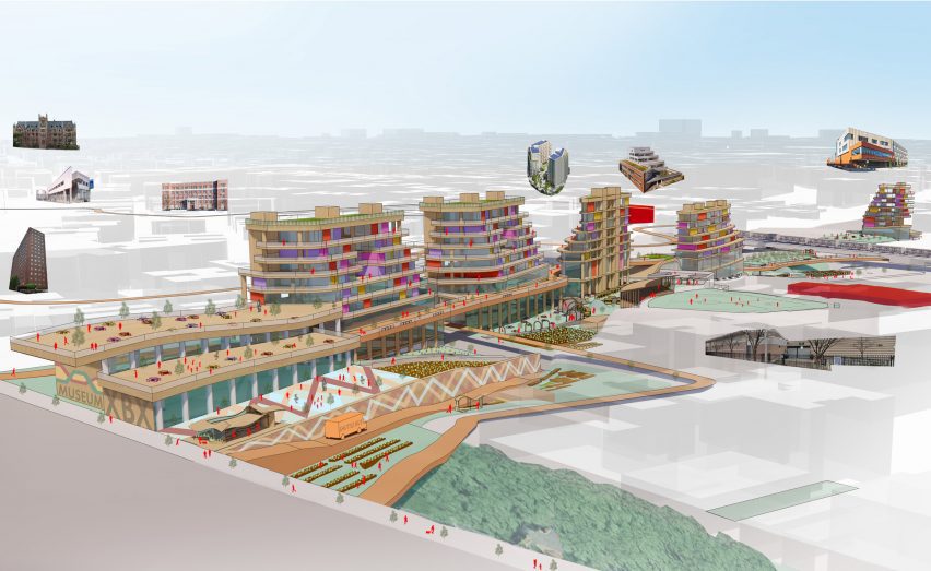 Illustration of a buildings in the Bronx