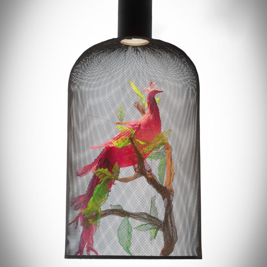 Pheasant-inspired lighting fixture