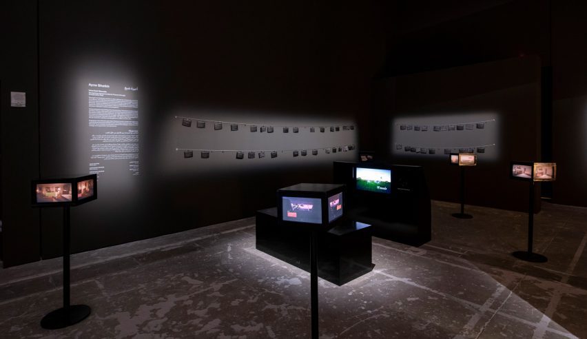 Exhibition space with a video game that visitors can play