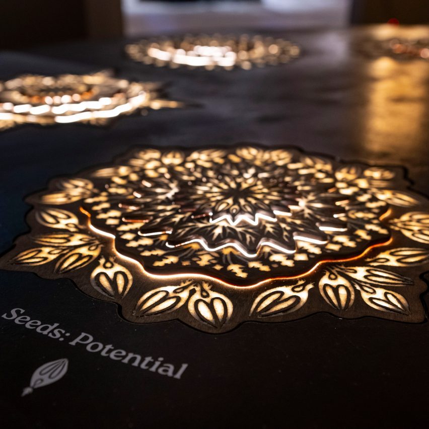 Lit up patterned art work