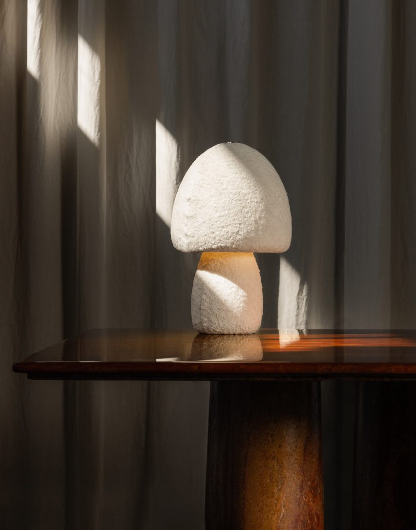 Fluffy mycelium lamp by Aifunghi at 3 Days of Design