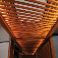 Wood screen on lights
