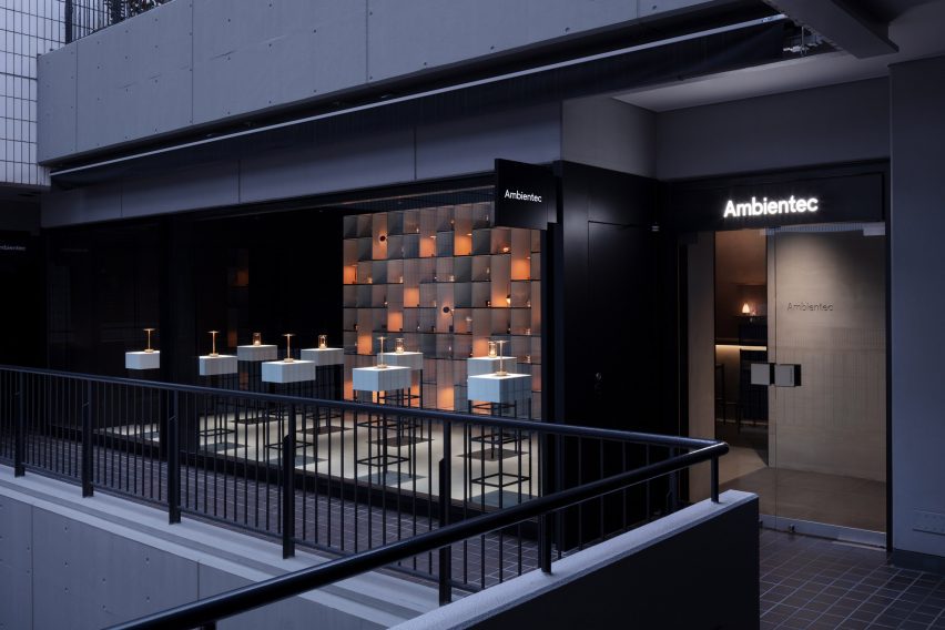 Outside Ambientec gallery in Tokyo 
