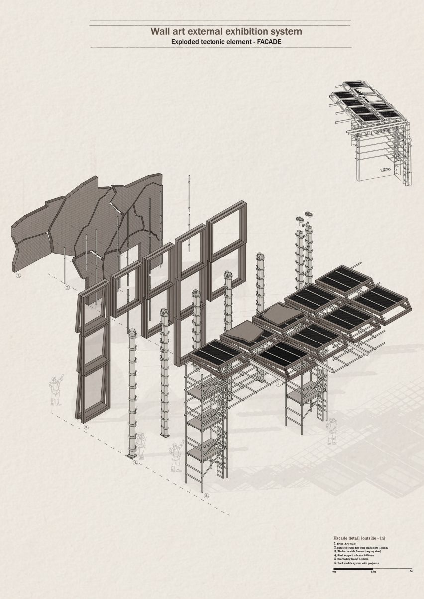 a diagram showing parts of a building design in tones of black