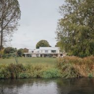 British house by a river