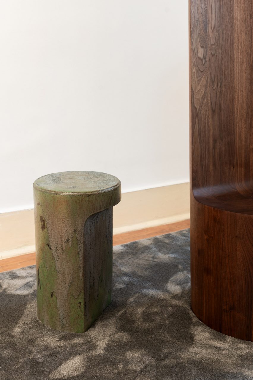 Close-up of stool in Ensemble collection
