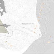 Site plan of Farrapona Geological Viewpoint by Puerto & Sánchez Arquitectos