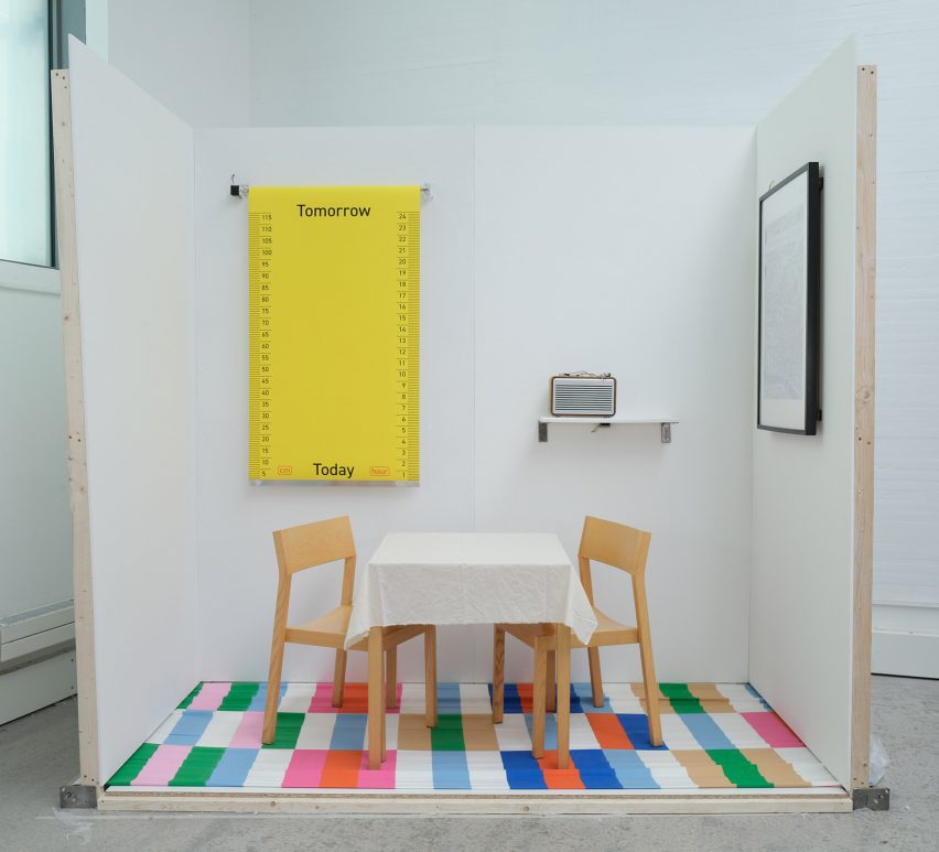 a photograph of an art installation depicting a kitchen interior