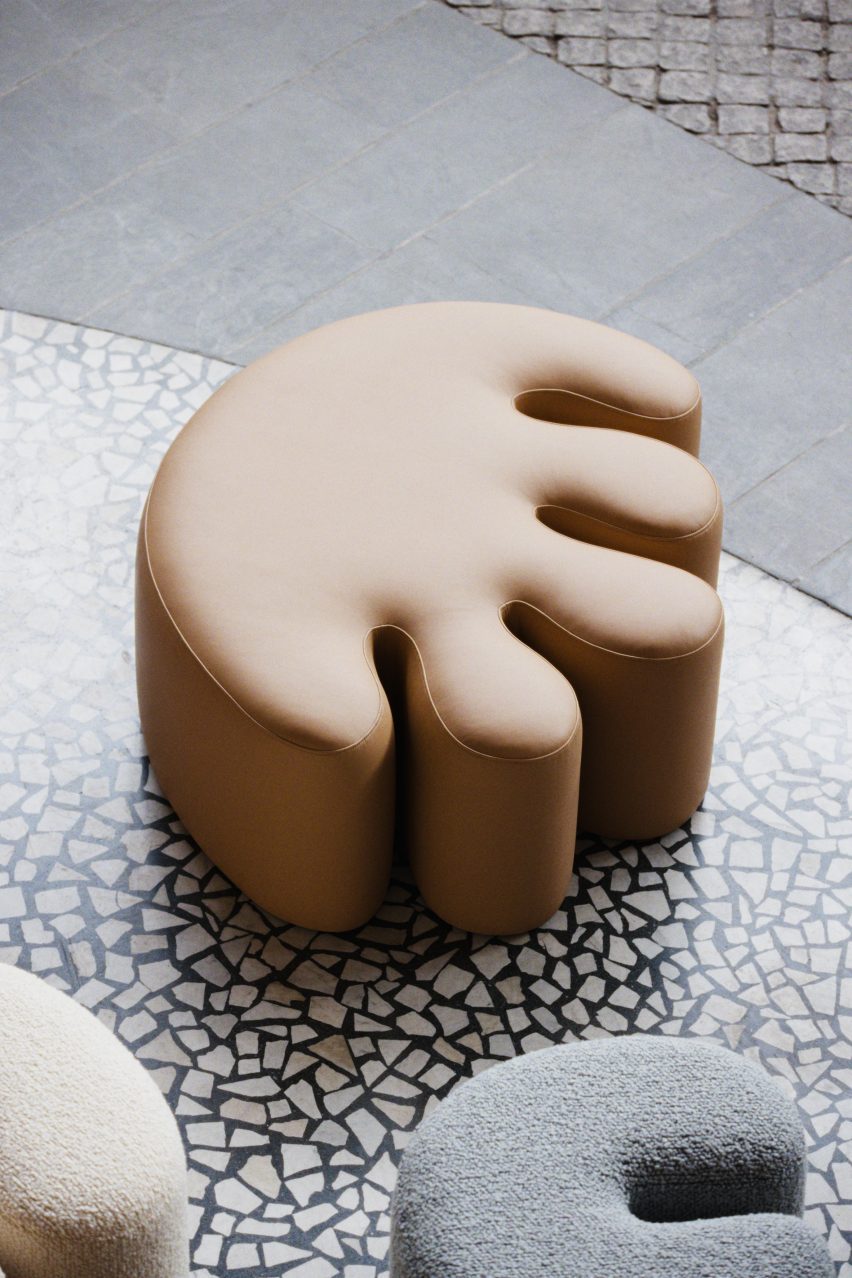 Leather Palma pouf