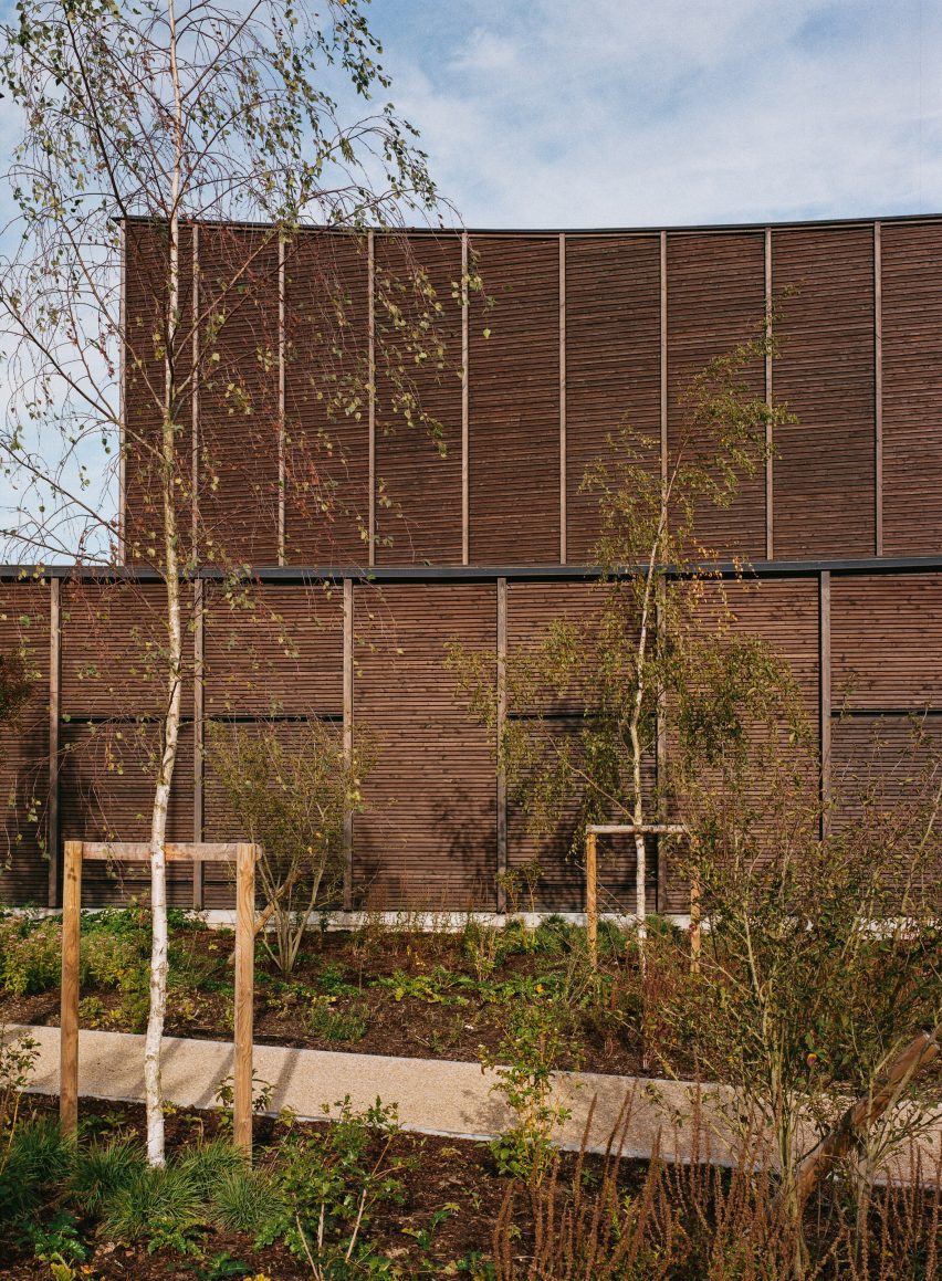Timber-clad sports facility