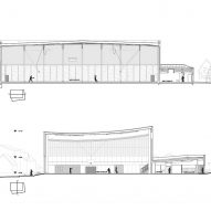 Sections of Marie Marvingt Gymnasium by Ateliers O-S Architectes