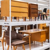 Furniture on white shelving