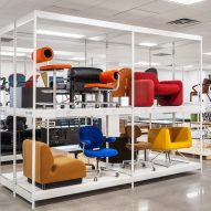 Chairs on shelves