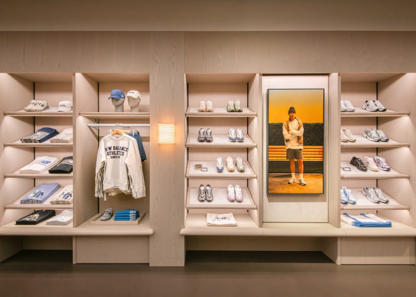 Display area in sportswear store designed by MAP and Universal Design Studio