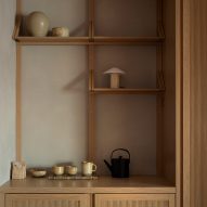 Coffee and tea making nook with wooden detailing