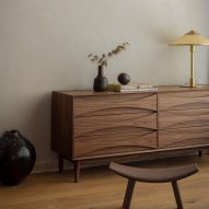 Wooden side table in Puro hotel