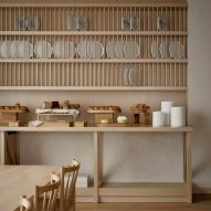 Bakery area with plates on display in Puro hotel