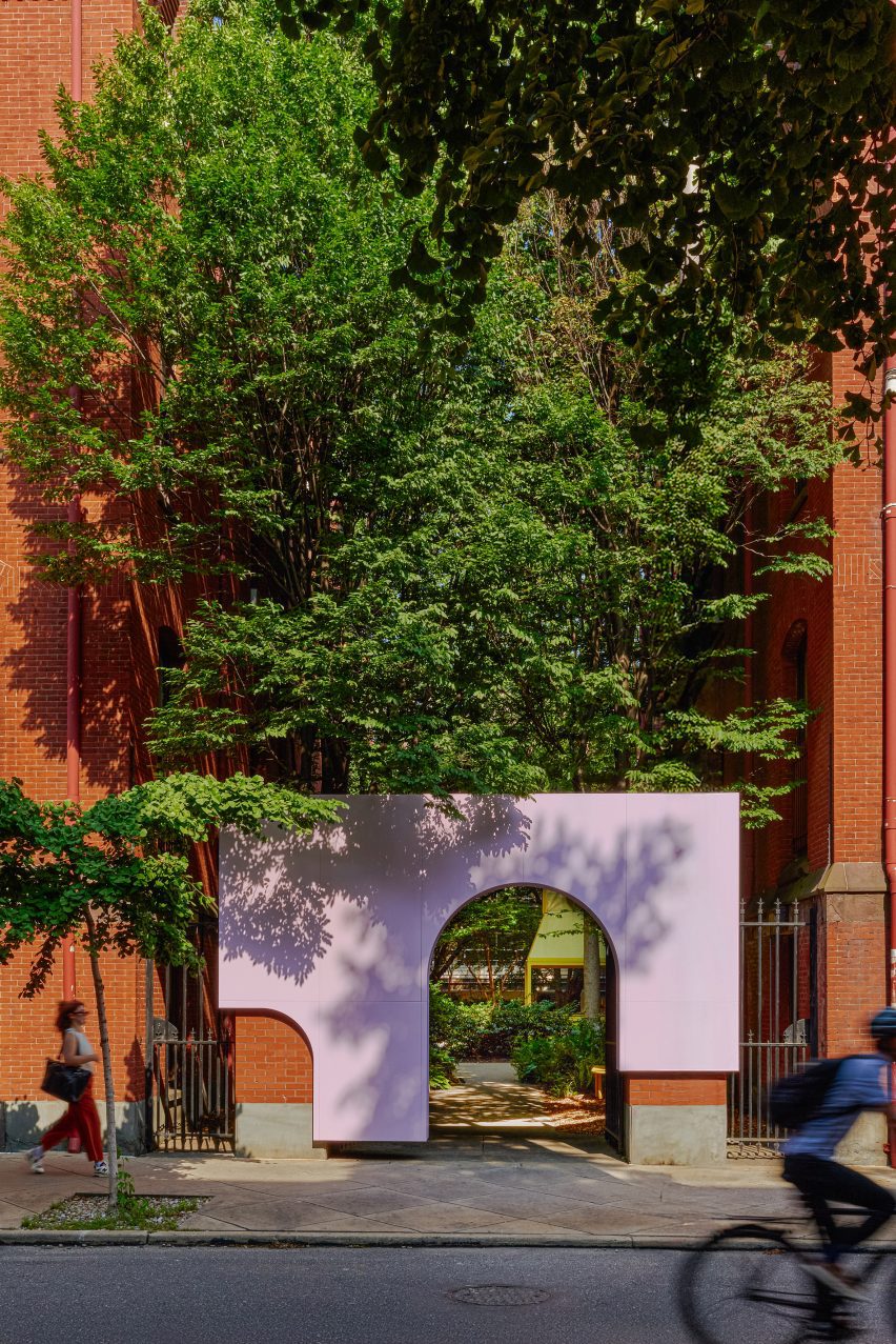 Frankie's Summer Club pop-bar in historic brick courtyard
