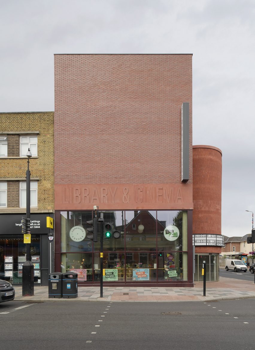 View of library in Sidcup with glass front