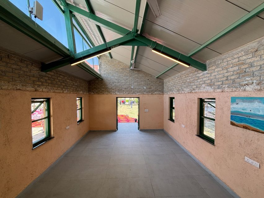 Interior of a school in India made from Sugarcrete by University of East London researchers