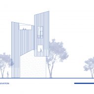Elevation of The Quartet – Songzhuang Z Museum by Team BLDG
