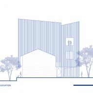 Elevation of The Quartet – Songzhuang Z Museum by Team BLDG