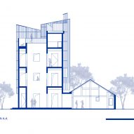 Section of The Quartet – Songzhuang Z Museum by Team BLDG
