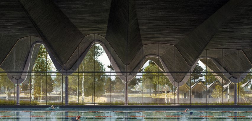 a visualisation of an indoor swimming pool 
