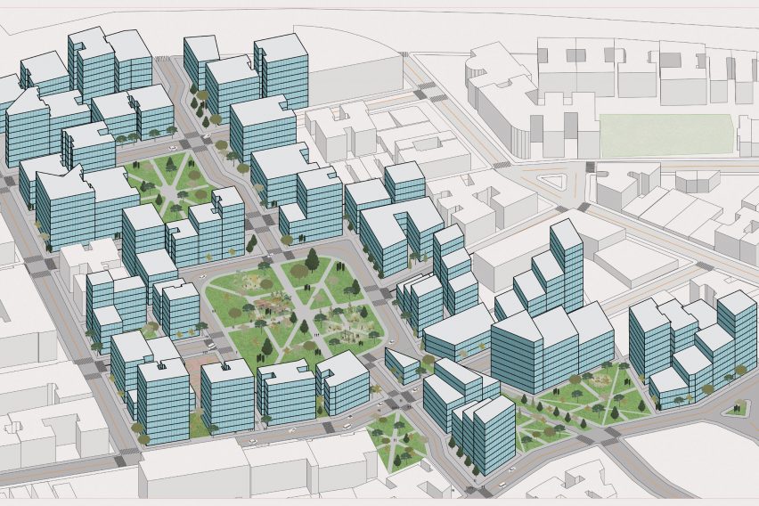 a diagram of buildings