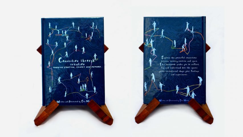 an image displaying the front and back of a book design in tones of blue