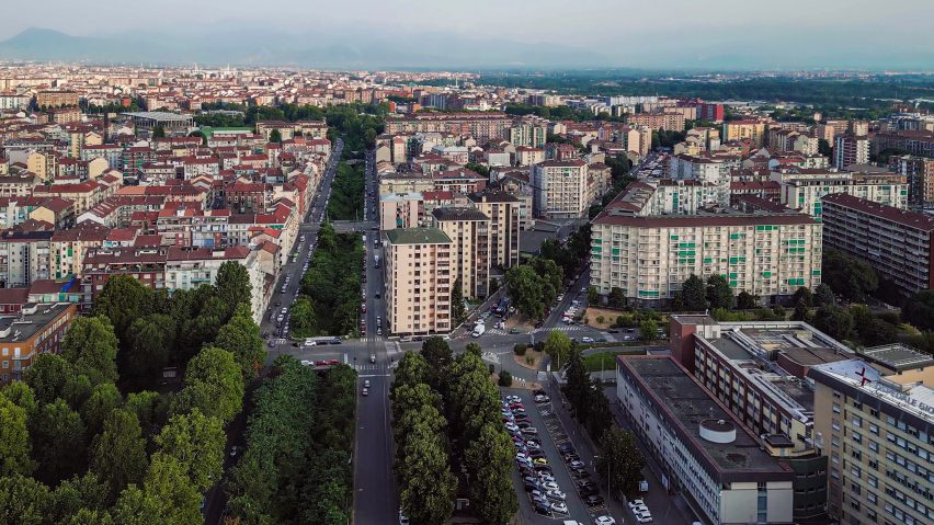 Bird's eye view of Turin, Italy