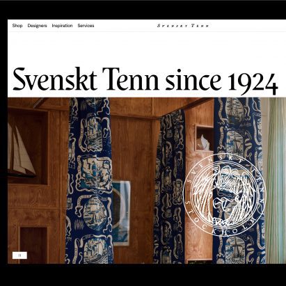 Svenskt Tenn E-Commerce Platform by Barkas, NoA Ignite and Letters from Sweden